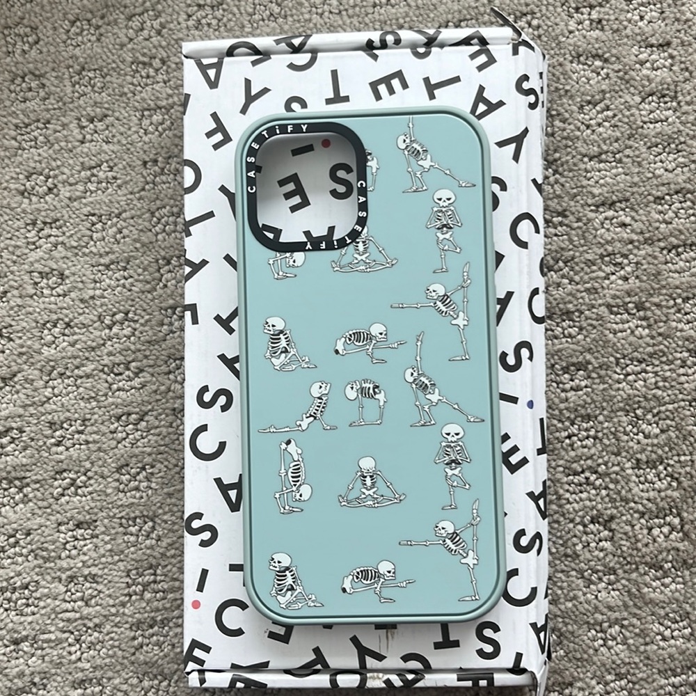 iPhone 12 Pro Max Casetify Skeleton Yoga case - sky blue